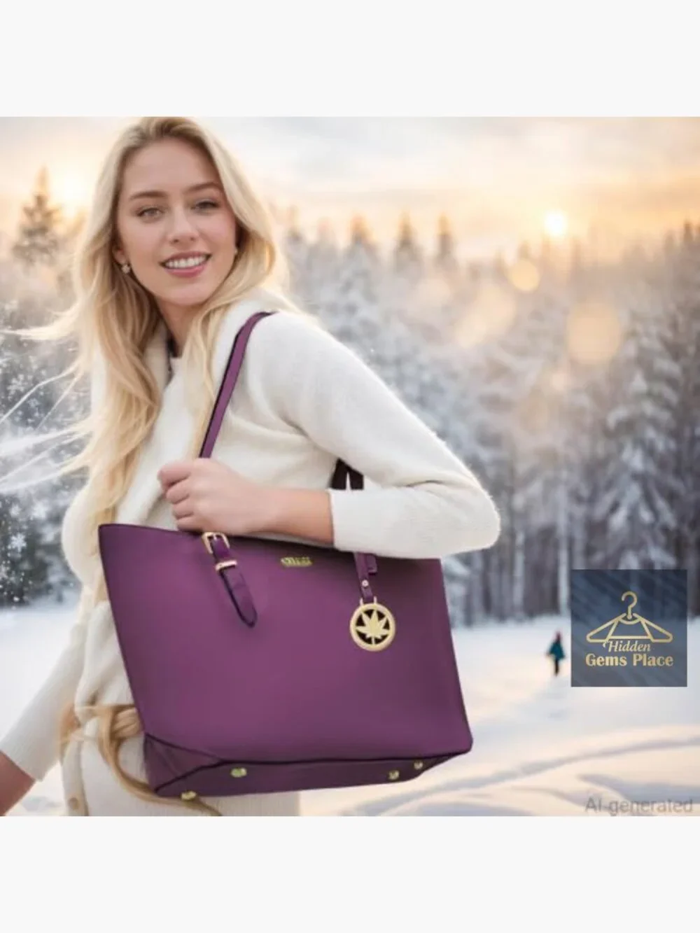 Women's 3-Piece Handbag Set - Top Handle Satchel Tote with Matching Wallet and